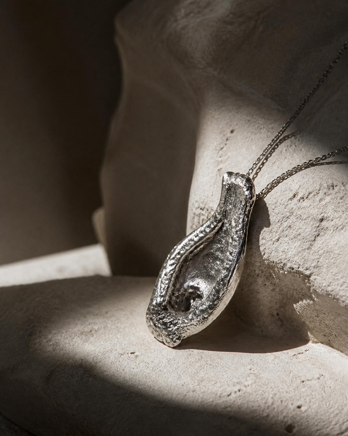 Pendiente Obsidiana — Plata .925 fundida a mano